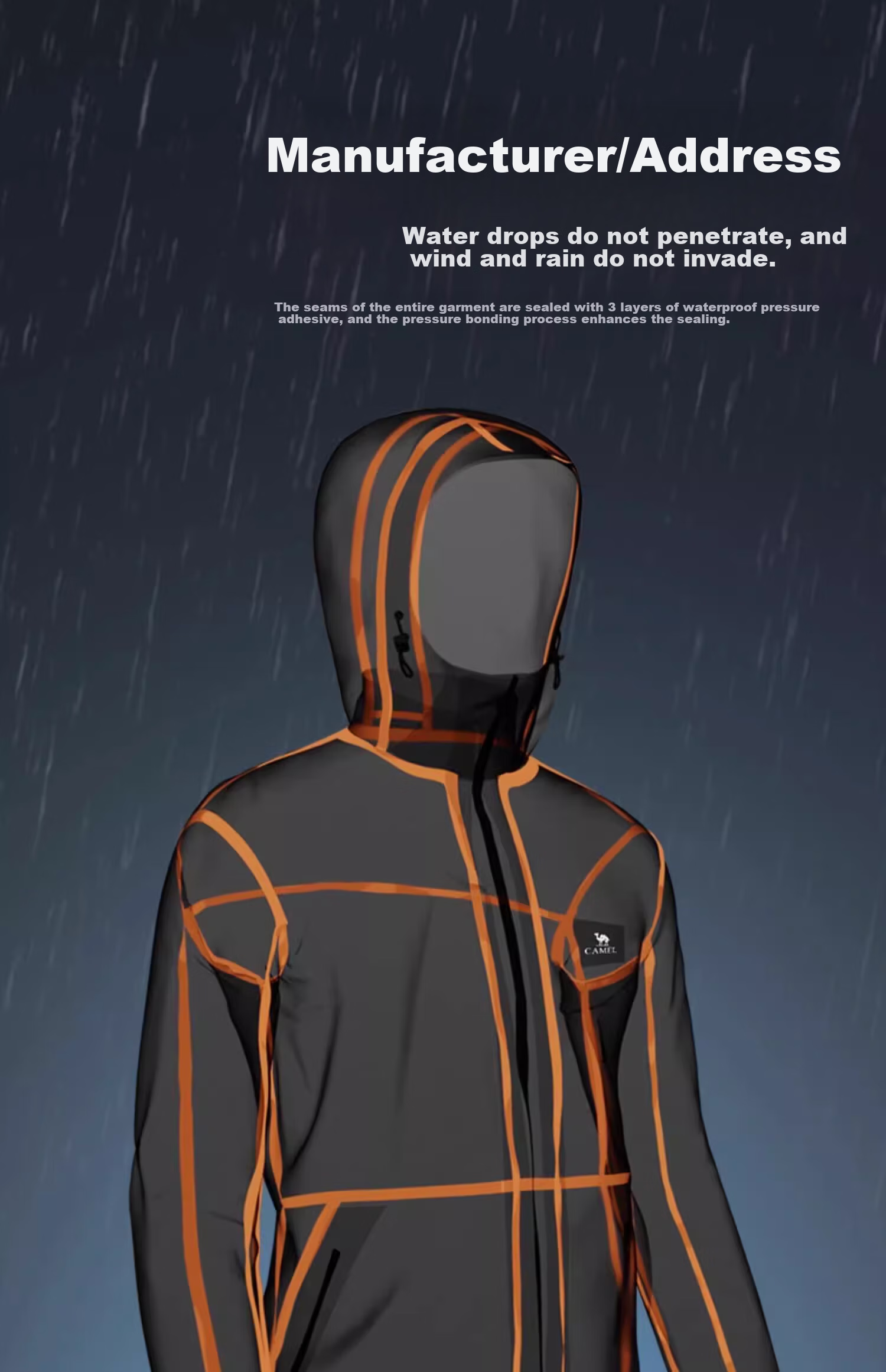 CAMEL [3L Lightweight Hard Shell] Windproof Waterproof Breathable Jacket for Men And Women, Hiking And Mountaineering Outfit 17