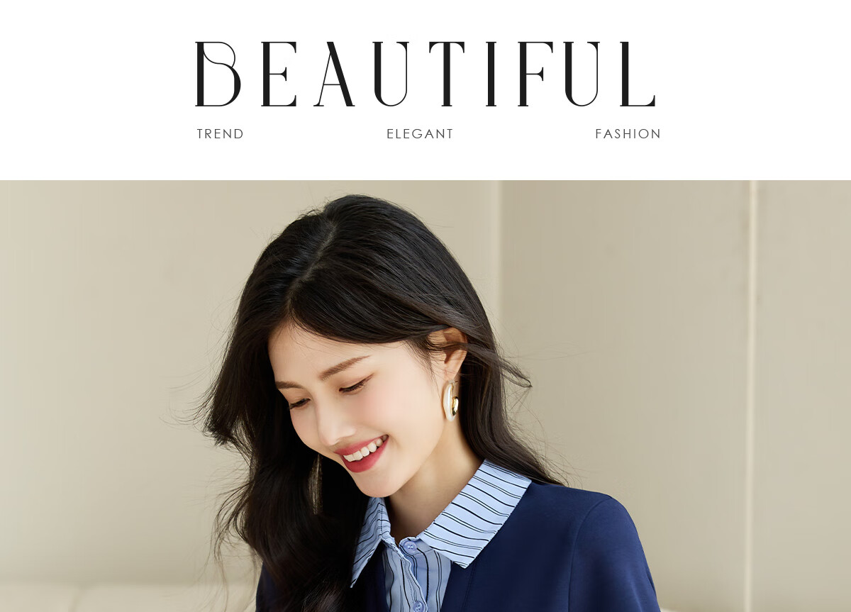 She Enjoy Women's Sweatshirt with Fake Two-Piece Shirt Collar and Striped Patchwork Casual Fashion Versatile Pullover T141W1668 5