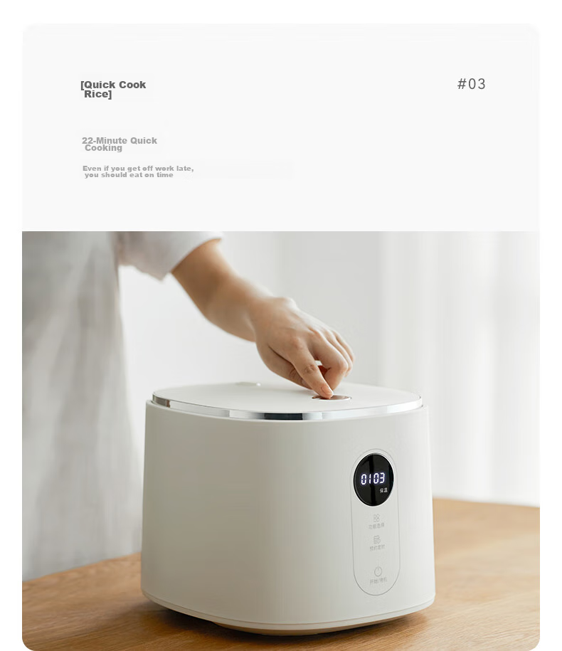 Olayks Instant Rice Cooker, Small 3L Capacity for 2-6 People, Inner Pot, 24-Hour Smart Reservation, Multifunctional Home Rice Cooker with Steamer Basket 23