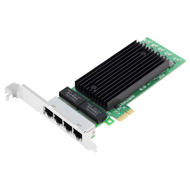 PERCKO X1 Quad Gigabit Ethernet Card with Intel 82576EB Chip, PCIe X1 Gigabit Four-Port Network Card E1G44ET, Compatible with Desktop I350-T4 Multi-Port Network Card