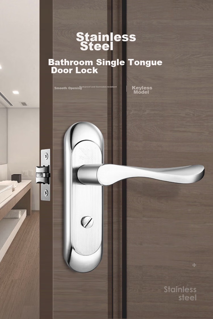 Fly.Globe Interior Door Lock Single Latch Stainless Steel Model B Grade Self-Installation Universal Door Lock FQ-AE86 6