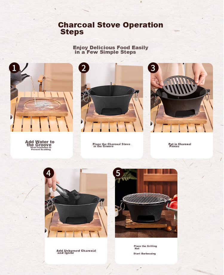 Suncojia Tea Brewing Stove, Barbecue Grill, Charcoal Stove, Tea Cooking Stove, Korean Barbecue Grill, Smokeless Wood Charcoal Grill, Large Size 12