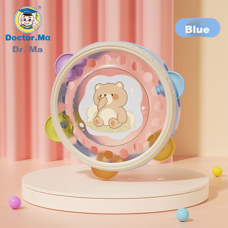 DOCTOR MA Children's Rattle Toy, Hand Drum, Baby Pat Drum, Early Education, Infant Grasping Training, Birthday Gift