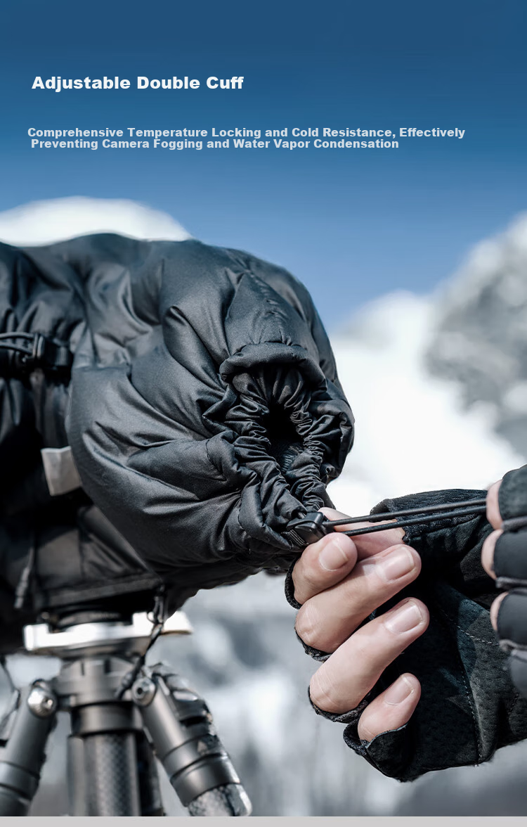 PGYTECH Camera Cold Protection Cover, DSLR Warm Hood, Professional-Grade down Insulation Cover, Suitable for Canon, Fuji, Sony Mirrorless Cameras, Winter Outdoor Photography Heat Preservation Protection, Water-Resistant Cold Cover 6