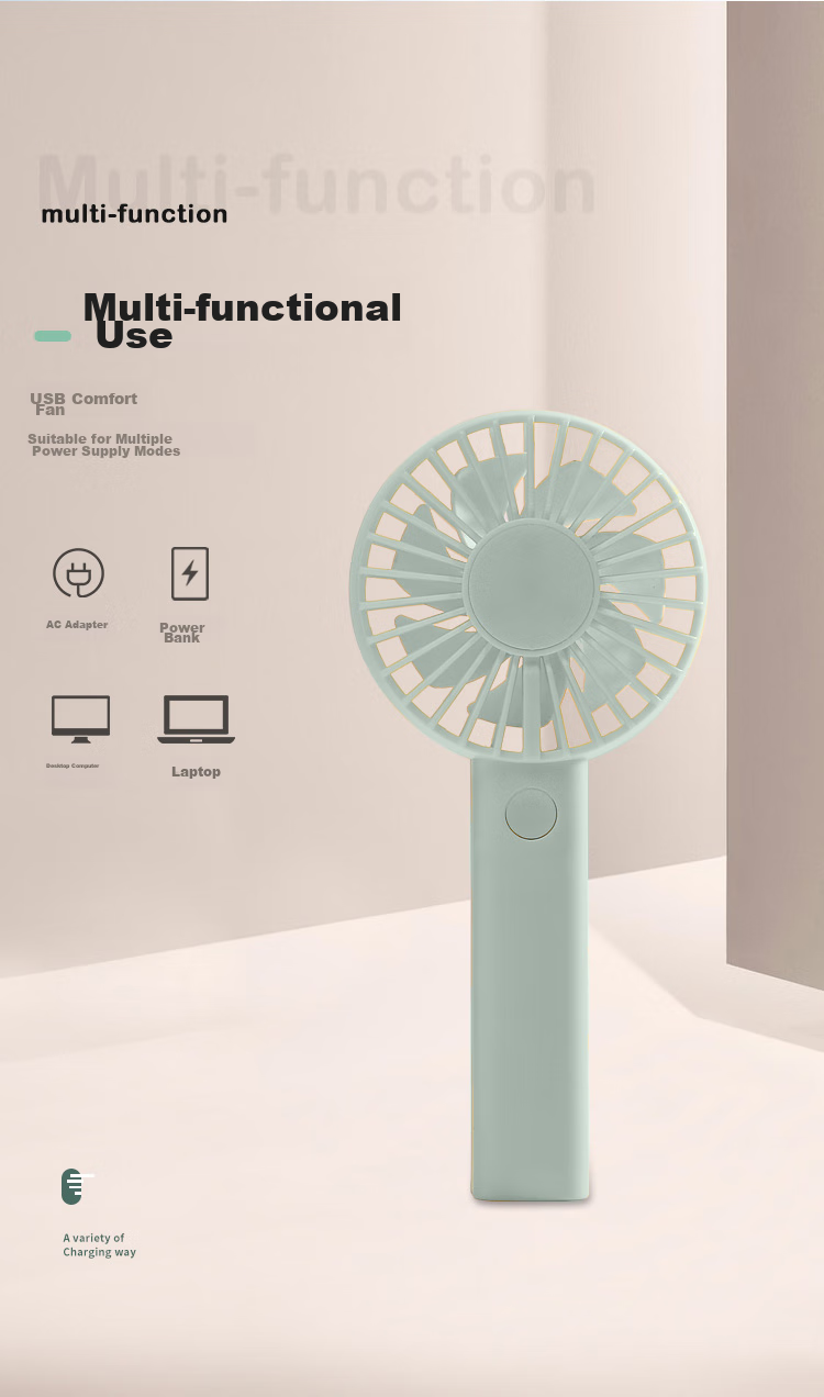 Shinee Handheld Mini Fan, Portable Personal Fan, Quiet And Low Noise, for Office, Student Desk, Dormitory, Outdoor Use, USB Rechargeable FSC-9 7