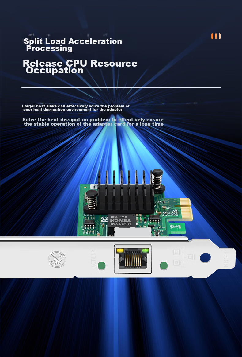 EB-LINK Intel I226 Chip PCIE to 2.5G Single-Port Network Card, Gaming Gigabit Desktop Computer Internal Wired Ethernet Adapter 5