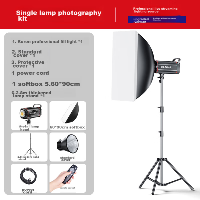 CRENOV [200W Measured Light] Live Streaming Photography LED Fill Light, Sunlight Lighting, Softbox Light for Shooting, Studio Photo Equipment, Camera Props, Streamer Beauty Kit