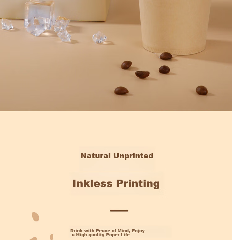 Lanziran Disposable Cups, 100-Pack, 245ml Paper Cups, Coffee Mugs, Natural Color without Printing, for Office, Business And Home Use 5