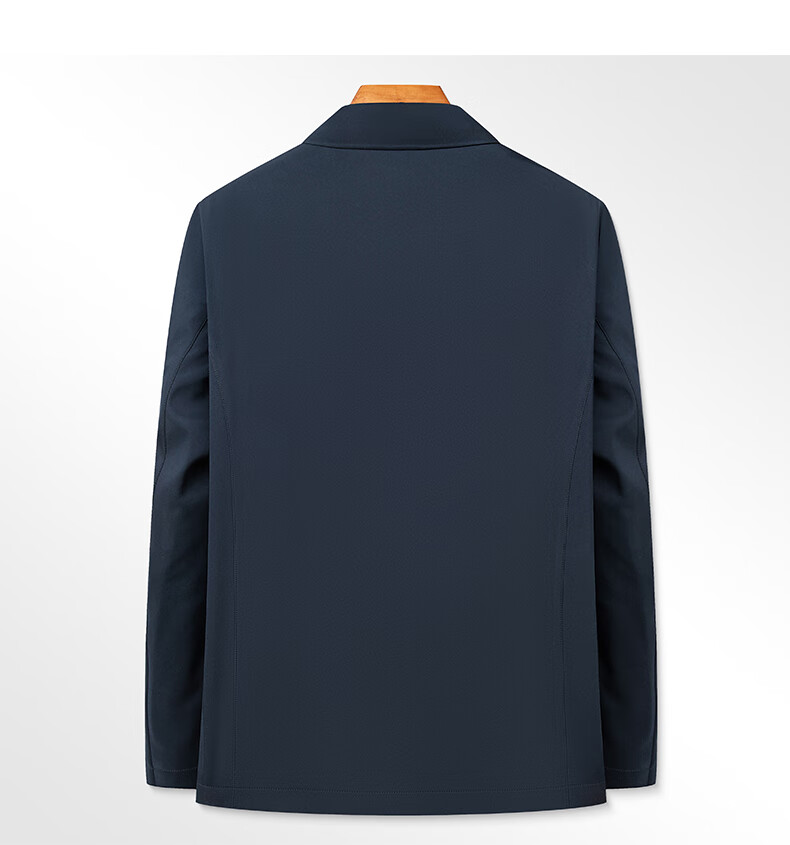 FIRS Men's Jacket, Middle-Aged And Young Men's Spring And Autumn Outerwear, Turn-Down Collar Business Casual Solid Color Executive Workwear Jacket, Dad's Clothing 3