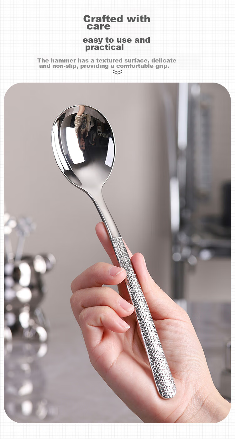 Banwushenghuo 304 Stainless Steel Soup Ladle, High-Quality Serving Spoon, Thickened Long-Handled Public Spoon, Round-Bottom Dining Spoon, Rice Spoon, Soup Ladle 6