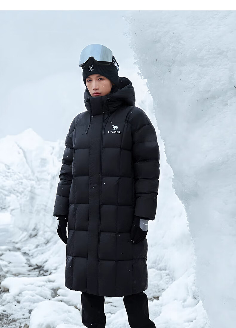 CAMEL [Wang Junkai's Style] Mid-Length down Jacket for Men And Women, Graphene Warm Coat W34CR07614 21