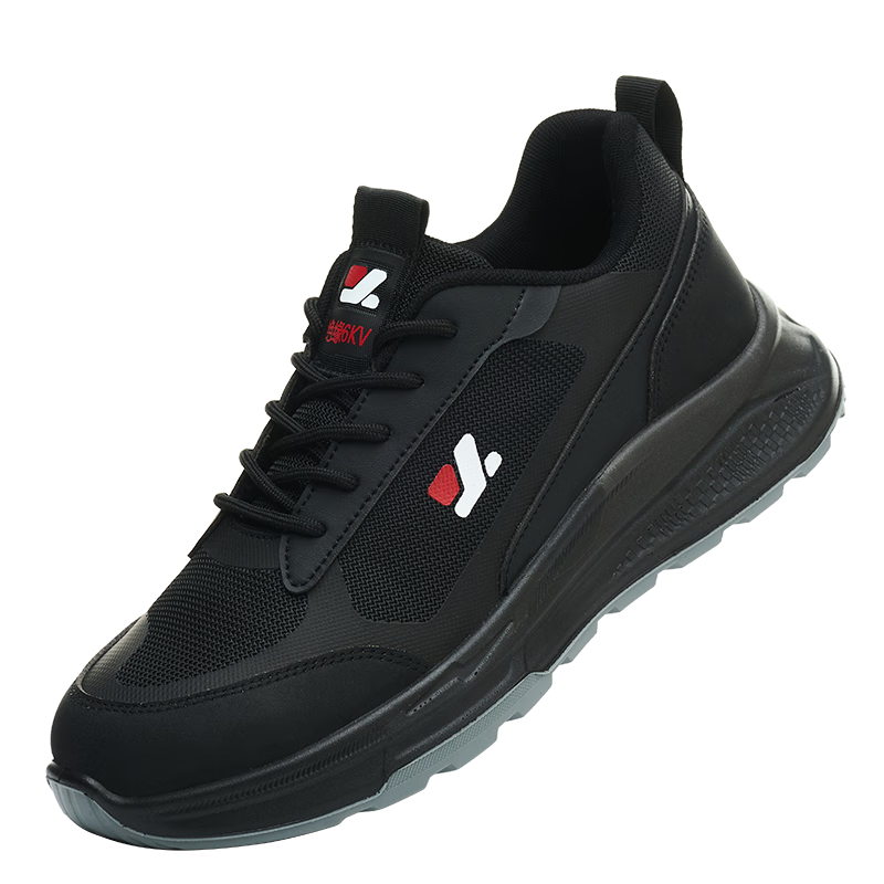Jiuzhou Wolf Warrior Safety Shoes Anti-smash Anti-puncture Metal-free Security Inspection Insulated 6kV Protective Ultra-light Comfortable 6126 Four-season Plastic Steel Toe Solid Sole (Security Check