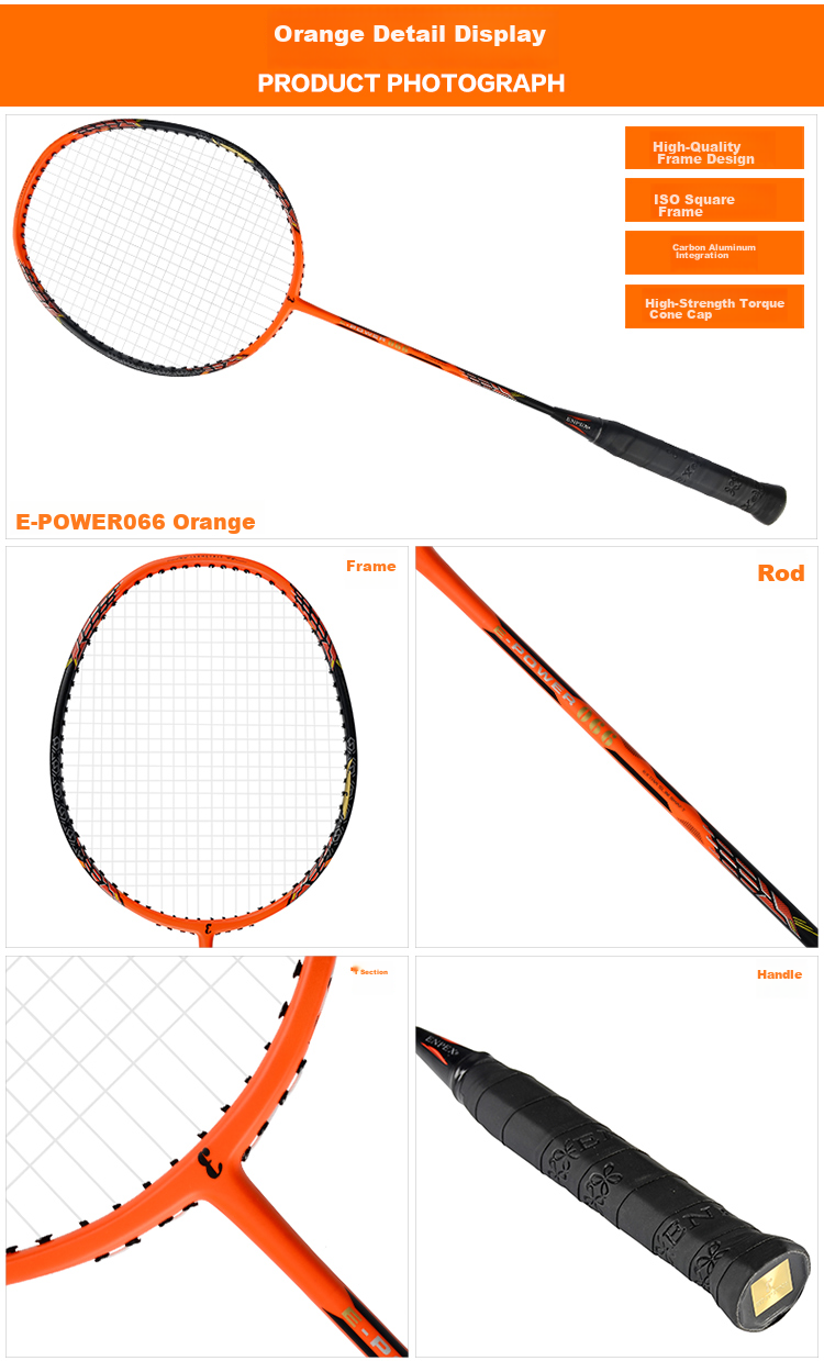 ENPEX Badminton Racket Set, Fashionable Couple's Pair Rackets, Carbon Composite Racket, 2-Piece Set E-POWER066 with Grip Tape 3
