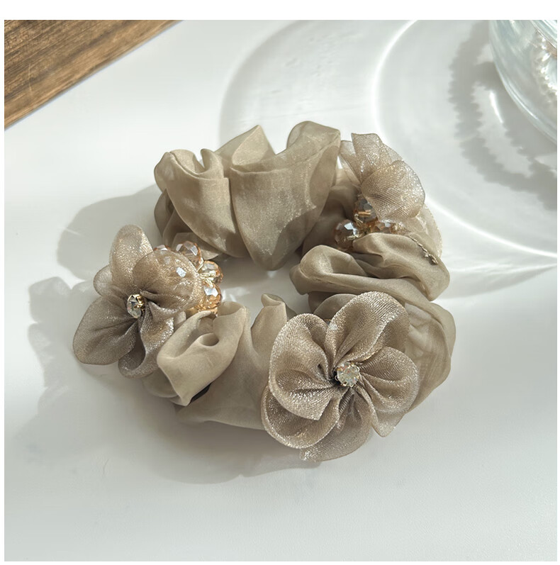 Xiangwan Hair Ties, Elegant Floral Hair Bands for Women, Stylish Bun Ties, High-Elasticity Hair Rings, Birthday Gift for Girls 3