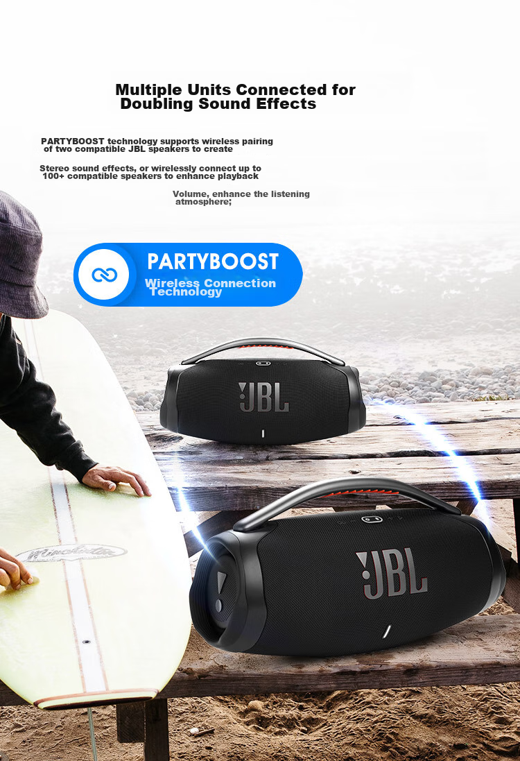 JBL BOOMBOX3 Portable Bluetooth Speaker, Outdoor Square Dance Loudspeaker, IP67 Dust And Water Resistant, HiFi Desktop Speaker 4, Black 7