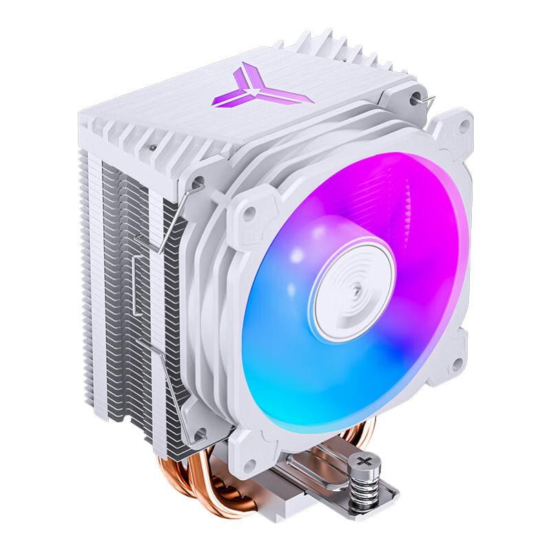 JONSBO CR-1400E Colorful White Edition CPU Air Cooler (4 Heat Pipes/RGB Lighting/PWM Fan/127mm/Multi-Platform/Thermal Paste Included)