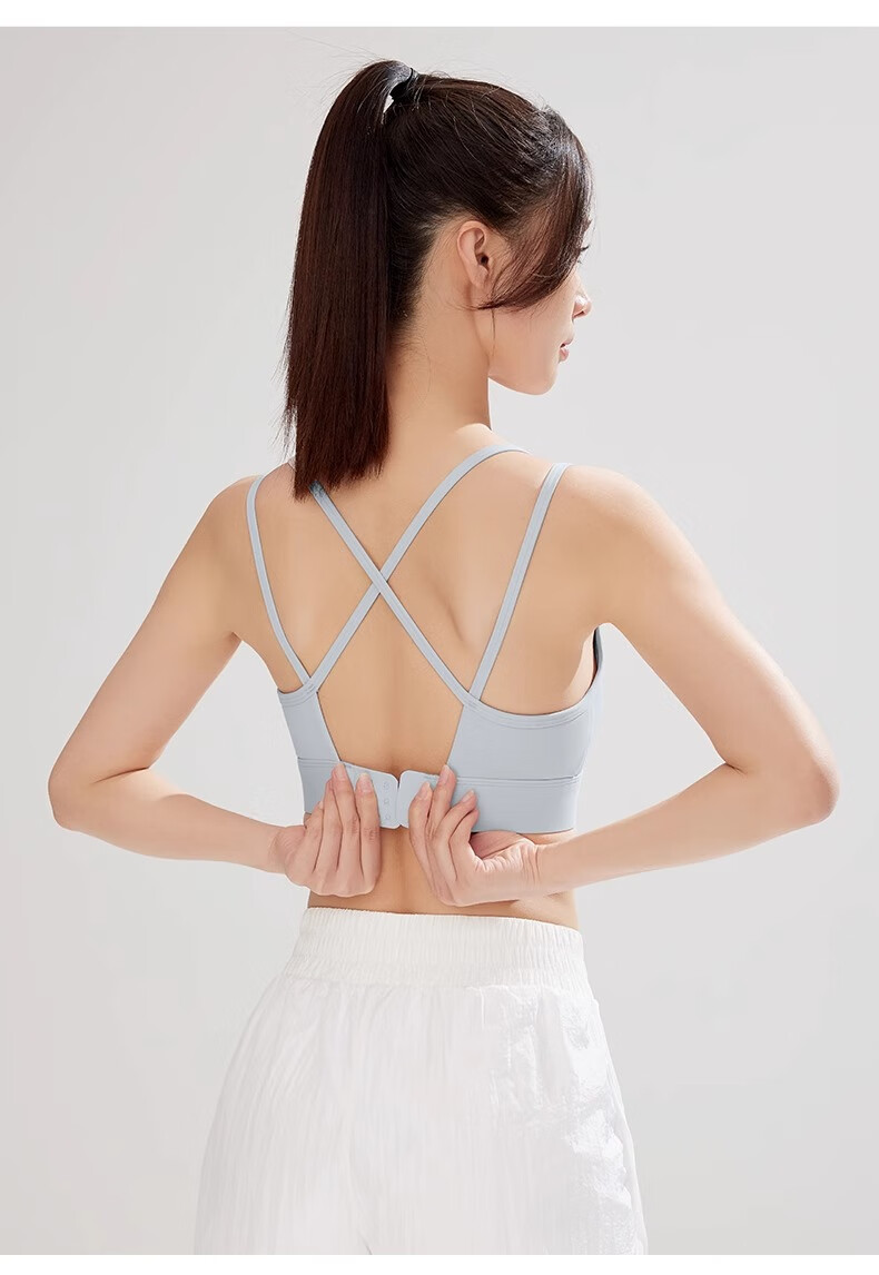 NEVER ME Women's Cross Back Wireless Bra Integrated Fitness Tank Top High-Intensity Yoga Running Shockproof Anti-Sagging 37