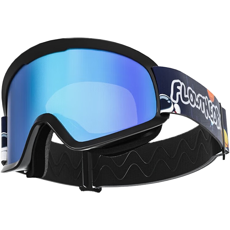 Flow Theory Children's Ski Goggles for Boys And Girls, Double-Layer Anti-Fog Single And Double Board Ski Glasses Snowboard Protective Eyewear Blue Space