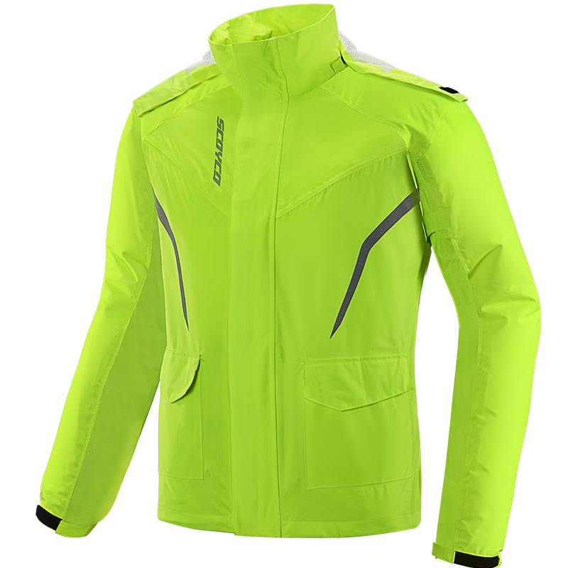 SCOYCO RC10-2 Motorcycle Riding Raincoat, Rider-Specific Two-Piece Rain Pants, Waterproof Electric Bike Rain Jacket Set for All Seasons