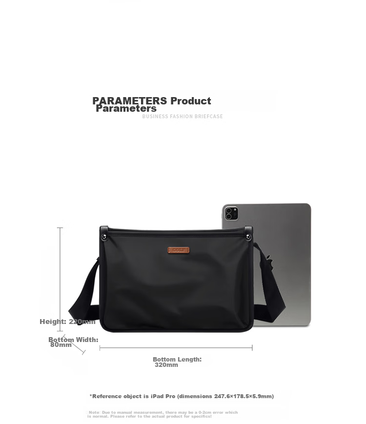 GOLF Shoulder Bag for Men, Large Capacity Crossbody Bag, Business Casual Water-Resistant Lightweight Phone Bag, Trendy IPad Messenger Bag, Fashionable Men's Satchel 5I797463J Black 12