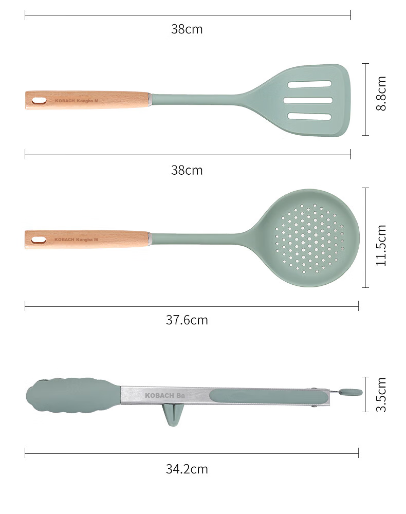 Kobach Silicone Spatula, Cooking Utensil for Non-Stick Pans, Heat-Resistant Spatula for Stir-Frying, Soup Ladle 23