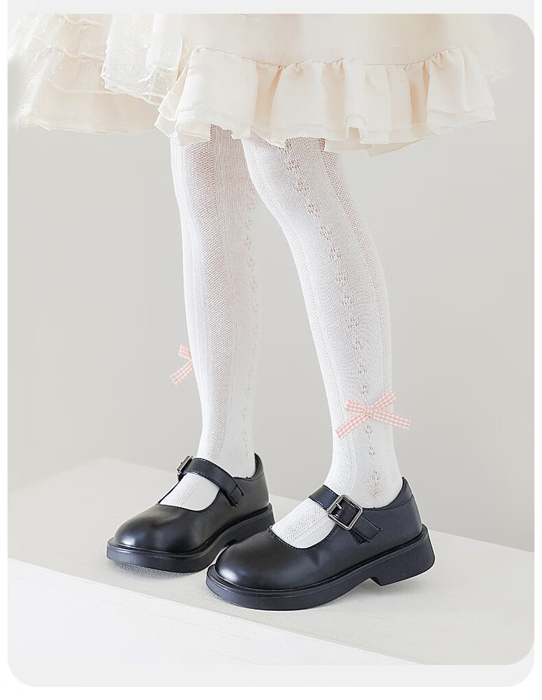 Aibaoshi Girls' Socks, Spring And Summer Style, Tights, Children's Lolita Long Tube Mesh Socks, Size M, Bow Tie T137 22