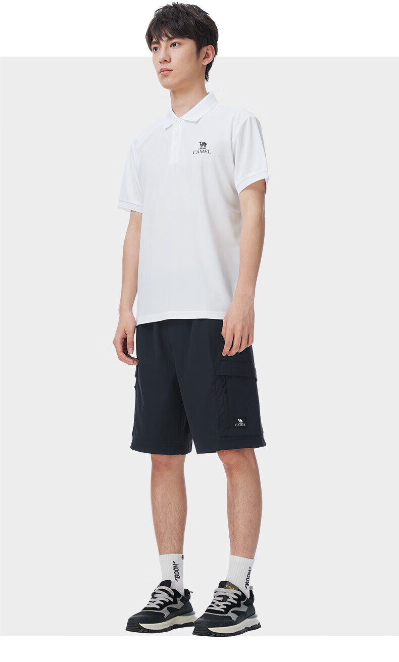 CAMEL Polo Shirt Men's Quick-Dry Sweat-Absorbing Antibacterial Wrinkle-Resistant Non-Iron Breathable Sun Protection T-Shirt A15BZ15012J 16