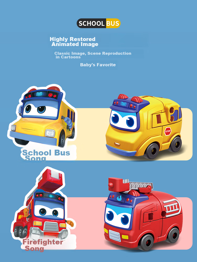 BIG TAYLOR Large Transforming School Bus Gode Children's Toy Robot, Six-In Combination Machine, Birthday Gift for Boys And Girls 3