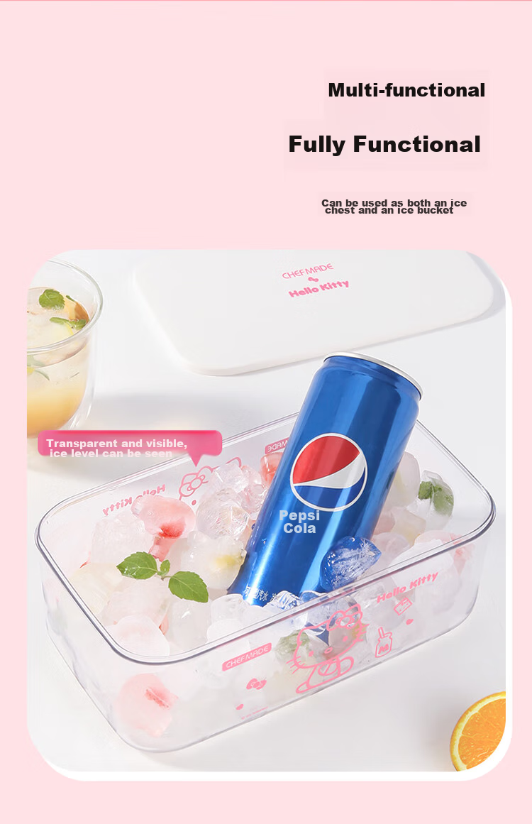 Xuechu Ice Cube Mold, HELLOKITTY Cartoon Silicone Ice Maker, with Lid, Food Storage Container, Ice Cream Mold 11