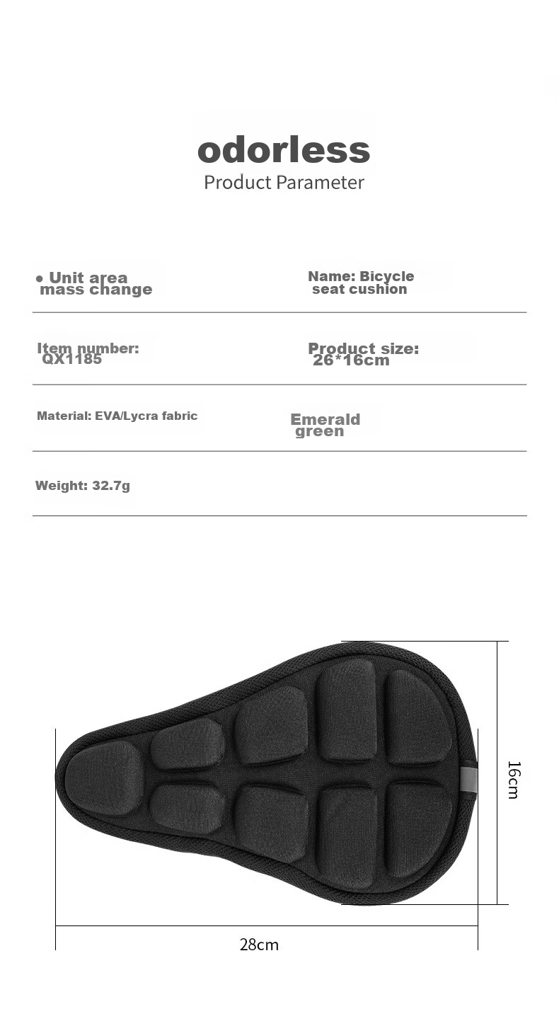 Siwangongli Bicycle Seat Cover, Road Bike Shock-Absorbing Reflective EVA Seat Cover, Mountain Bike Riding Saddle Accessory 7