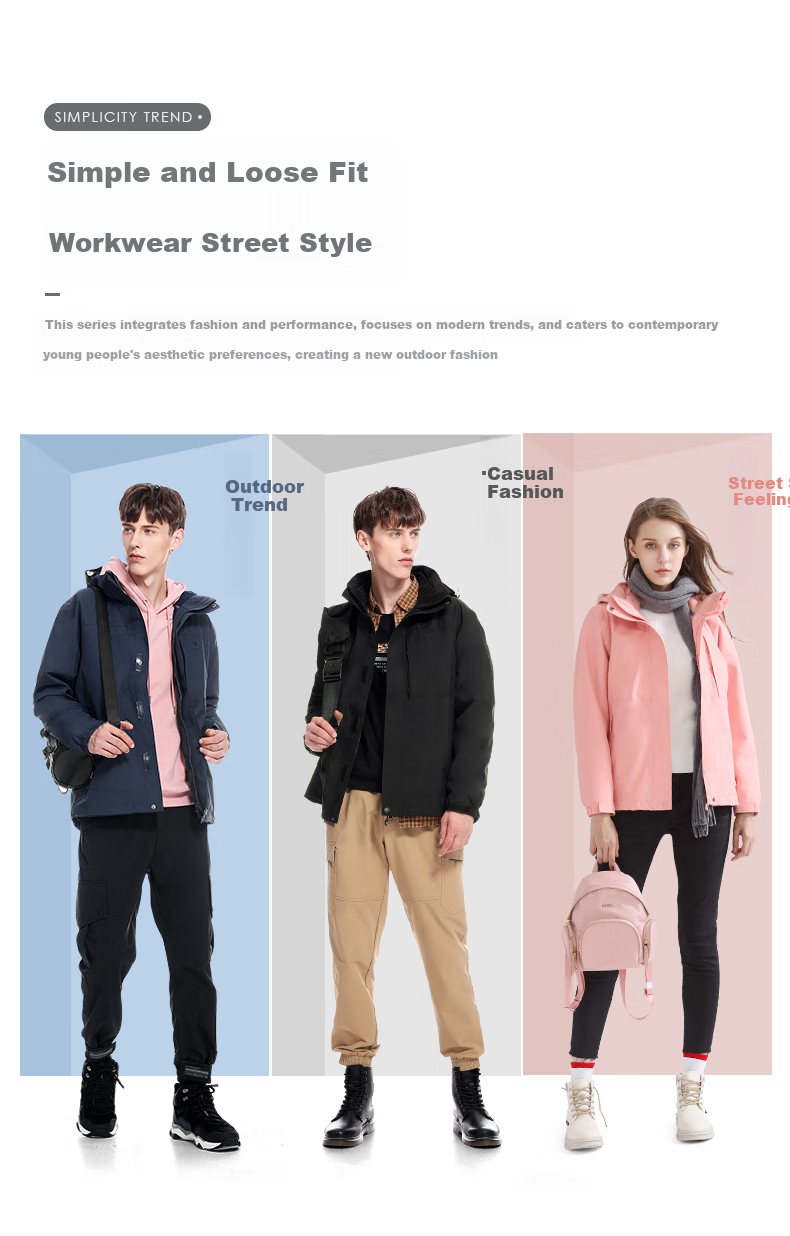 CAMEL Outdoor Jacket, Three-In Fleece-Lined Thickened Waterproof Couple's Coat, Mountaineering Clothing, A9W114120-1 12