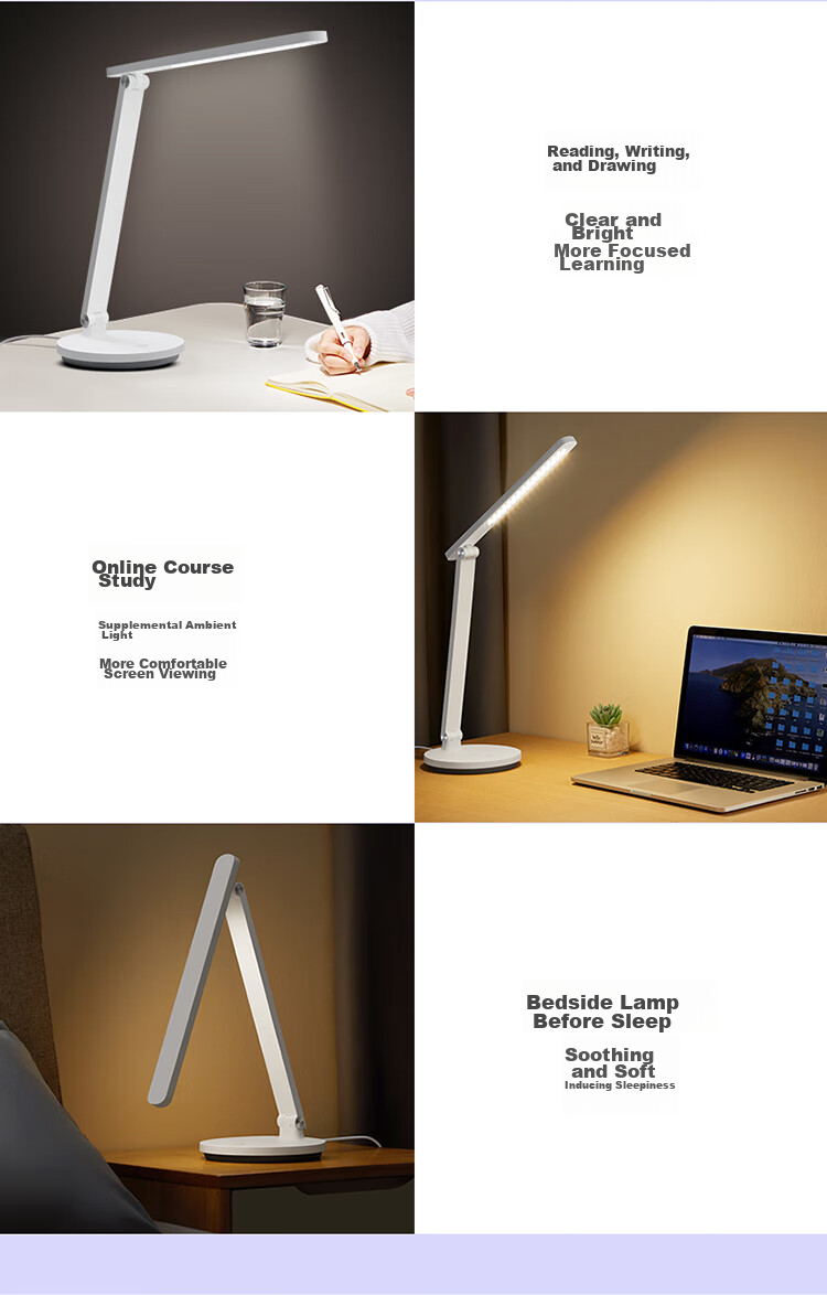 BULL Desk Lamp, National AA Grade, Stepless Dimming, ML-C012B Home Eye Protection Lamp for Study And Work Reading 9