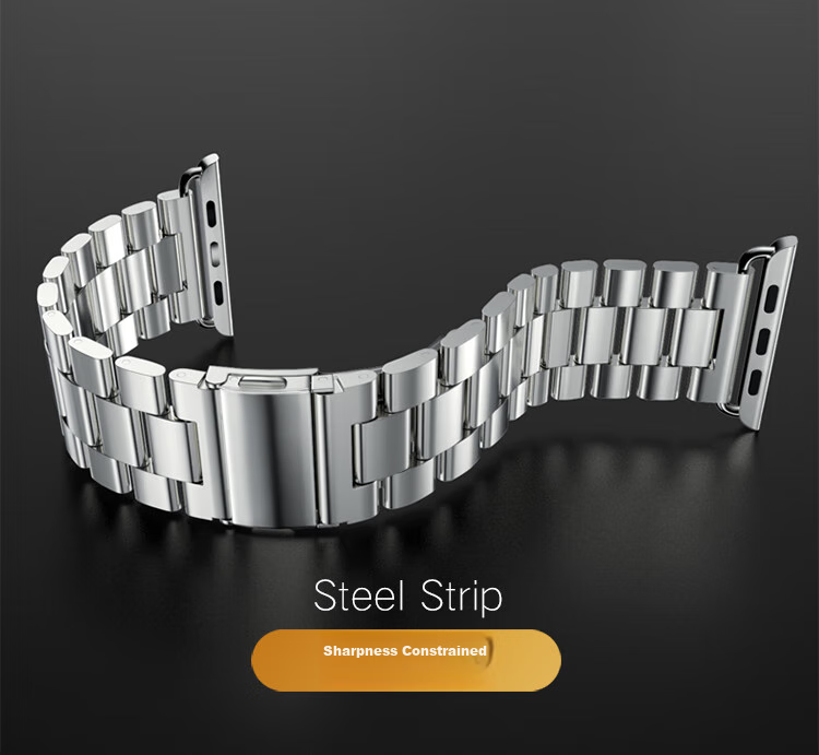 BIAZE Compatible with Apple Watch Band for IWatch S9/10, Stainless Steel Metal Strap for Apple Watch Ultra 2/8/7/6 Series 42/44/45/49mm - BD4 Black 3