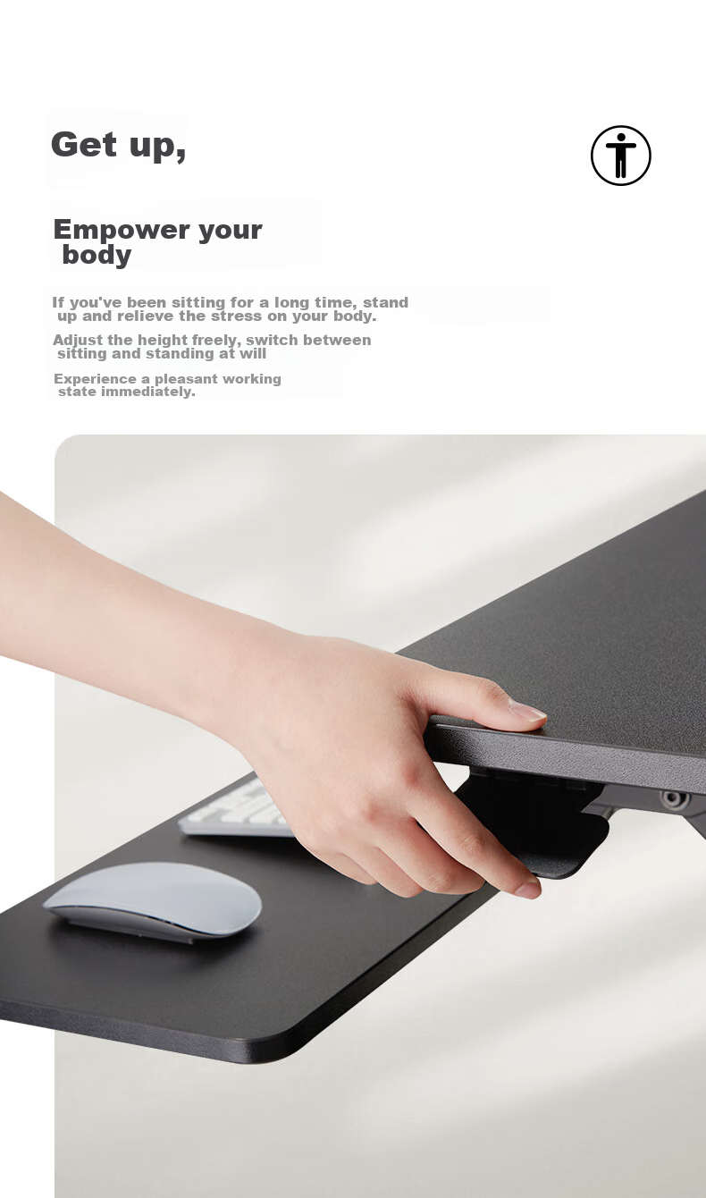 Brateck North Arc Height Adjustable Desk, Standing Office Work Standing Desk, Standing Computer Height Adjustable Stand D340 4