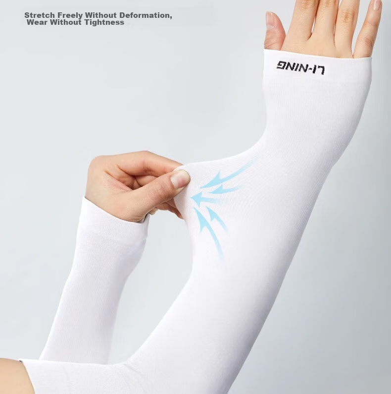 Li-Ning Ice Silk Cooling Arm Sleeves for Men And Women, Sun Protection Arm Covers, Summer Cycling Fishing Driving Sun Protection UV Protection Cool Arm Guard 10