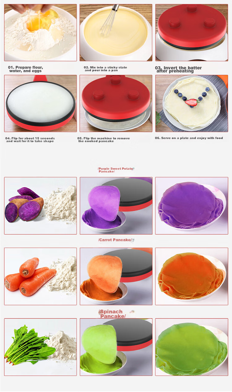 Liven Pancake Maker, Spring Pancake Machine, Breakfast Maker, Home Electric Griddle, Thin Pancake Maker, Sandwich Maker, Spring Pancake And Spring Roll Wrapper Maker, Layer Cake Maker BC-811A 9