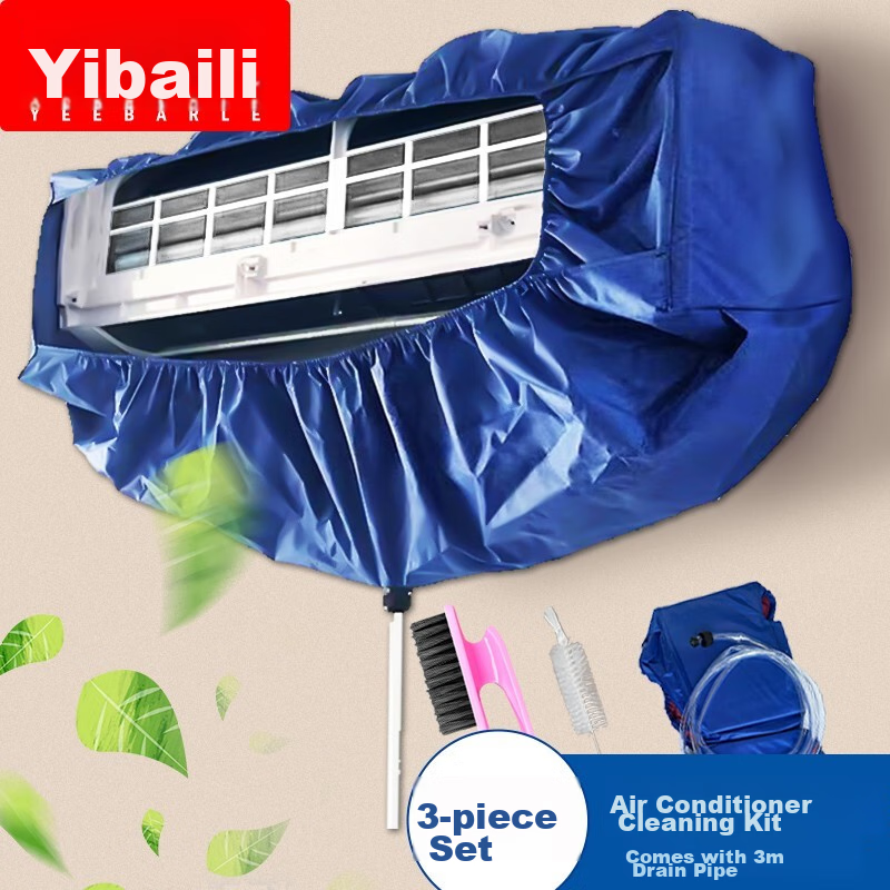 Yeebarle Air Conditioner Cleaning Tool Set, Professional Household Water Collection Bag, Cleaning Brush, Small Square Brush for Washing Air Conditioners, Cleaning Tool Kit, Basic Model 5235