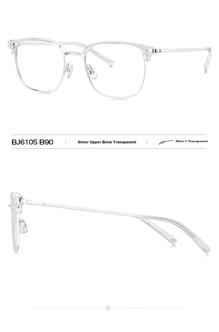BOLON Eyeglasses, Lightweight Business Versatile Browline Frame, D-Shaped Optical Frame, Can Be Fitted with Prescription Lenses, Myopia Glasses Frame BJ6105B90 13