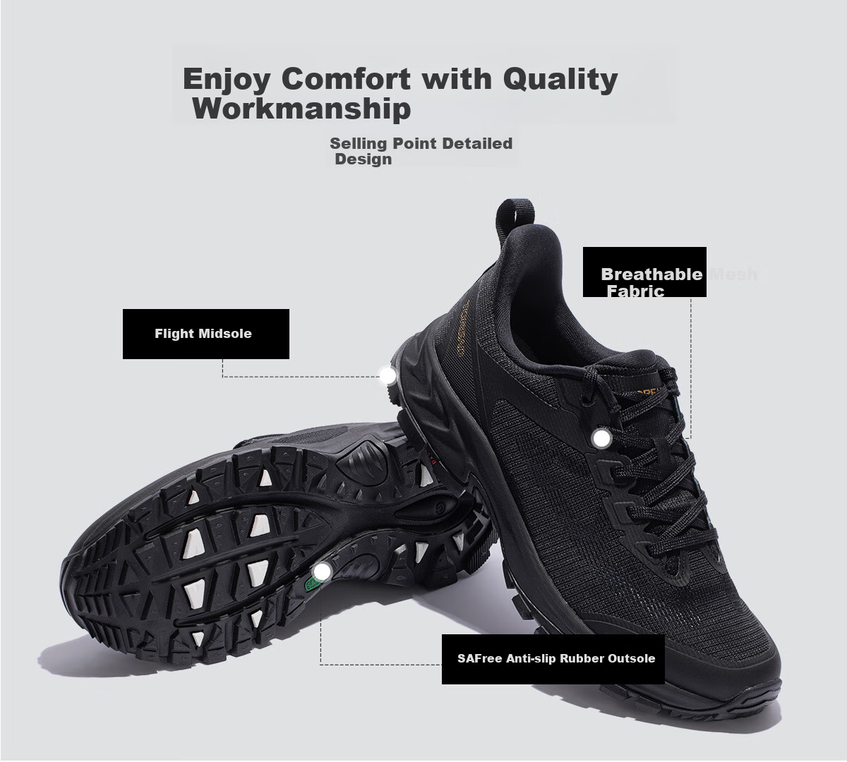 TOREAD Hiking Shoes, Spring And Summer Couple Outdoor Non-Slip Wear-Resistant Mountaineering Shoes, Breathable Casual Sneakers TFAACN82978 3