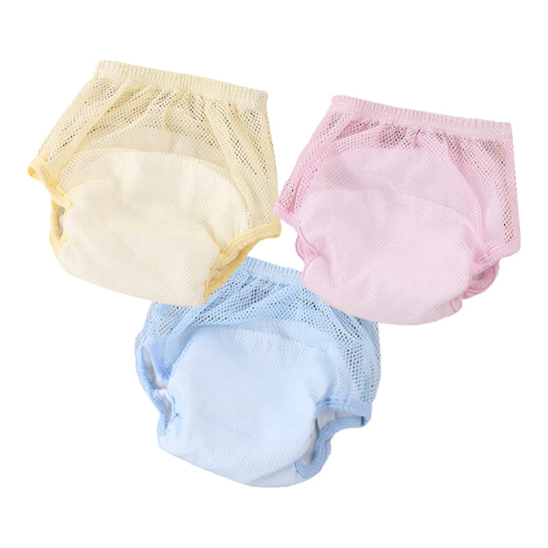 9I9 Baby Diaper Pants, Washable Summer Mesh Toilet Training Pants, Infant Diaper Cover, 3 Pairs Underwear, Diaper Training Pants A166