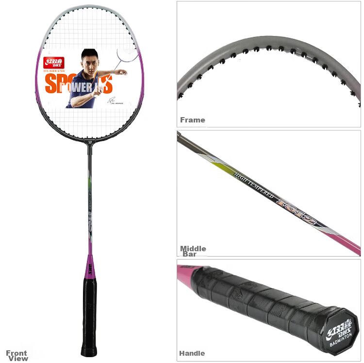 DHS Badminton Racket Set, Ultra-Light Durable Adult Student Anti-Wear Racket 1012, Random Color, Includes 3 Shuttlecocks 10