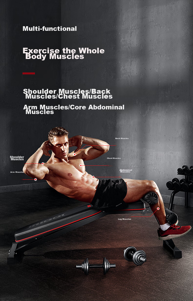 RIDO Sit-Up Assist Device, Home Fitness Equipment, Multifunctional Dumbbell Bench, Exercise Chair, Abdominal Board, Workout Machine TD30 4