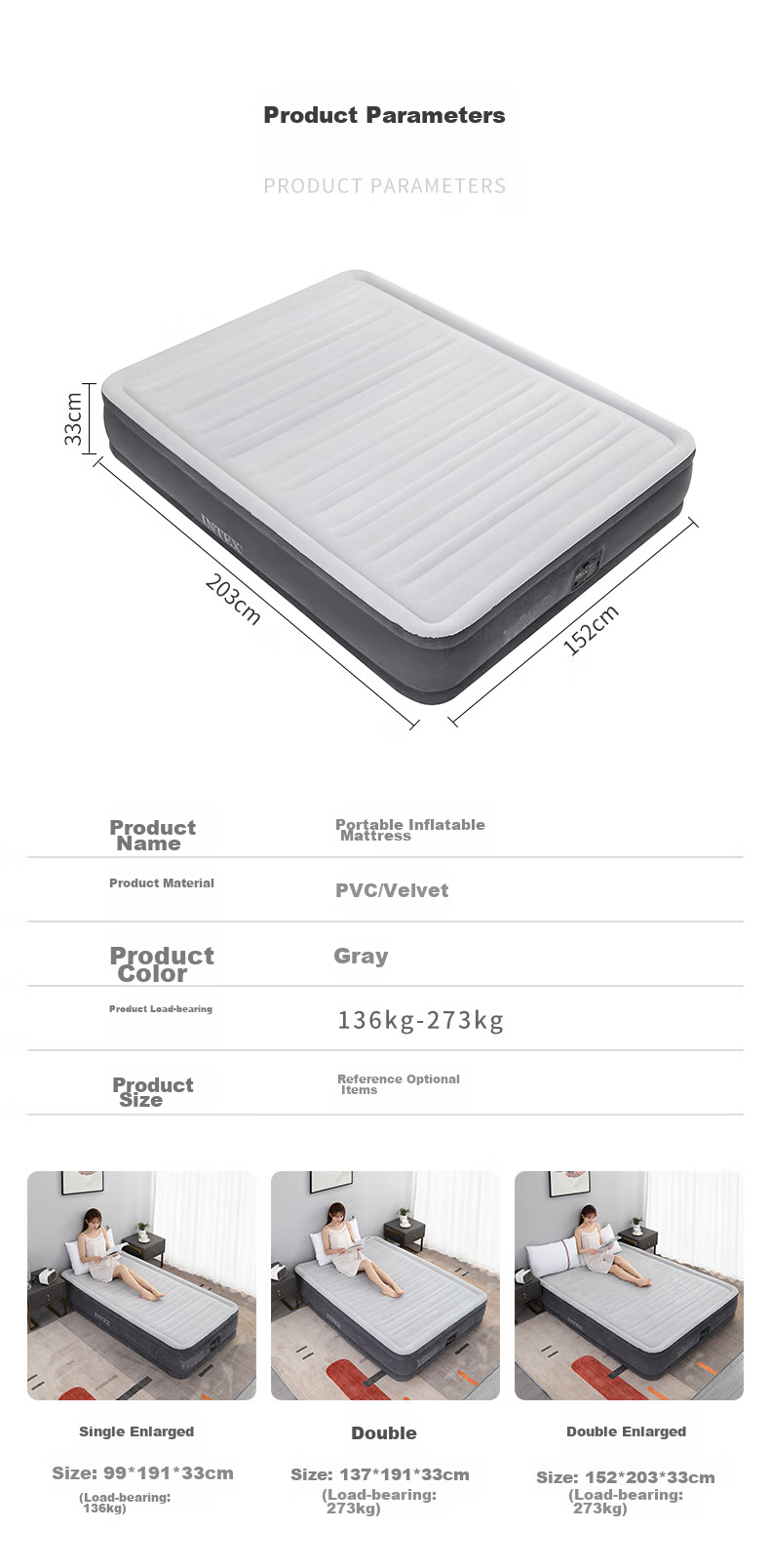 INTEX Built-In Electric Pump Single-Person Large Automatic Inflatable Mattress for Car, Home Nap, Outdoor Folding Bed 766 with 1 Pillow 10