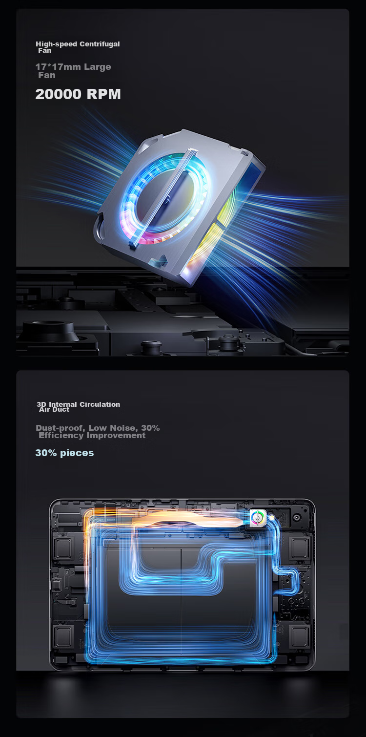 Nubiyahongmo Gaming Tablet Pro, 10.9-Inch LCD Screen, Snapdragon 8 Gen 3 Leading Edition, 2.8K 144Hz, 10100mAh Battery, 12GB+256GB, Dark Night, Gaming Tablet Computer 8