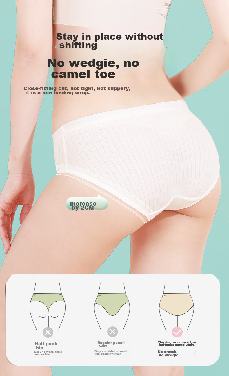 CHUYISHENG Disposable Underwear for Women, Maternity Portable Sterilized Daily-Use Striped Soft Antibacterial Travel Panties, Individually Wrapped 7