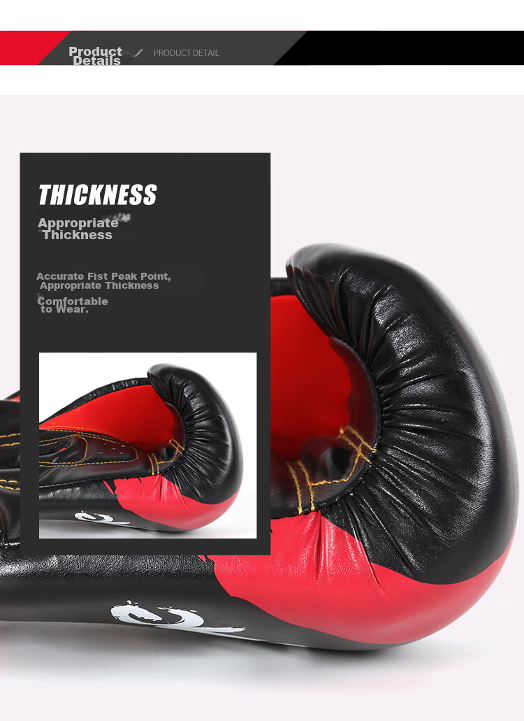 Jiurishan Boxing Gloves, Adult Sanda And Free Fighting Gloves, Punching Bag Gloves for Men And Women, Combat Competition Training, Black 6