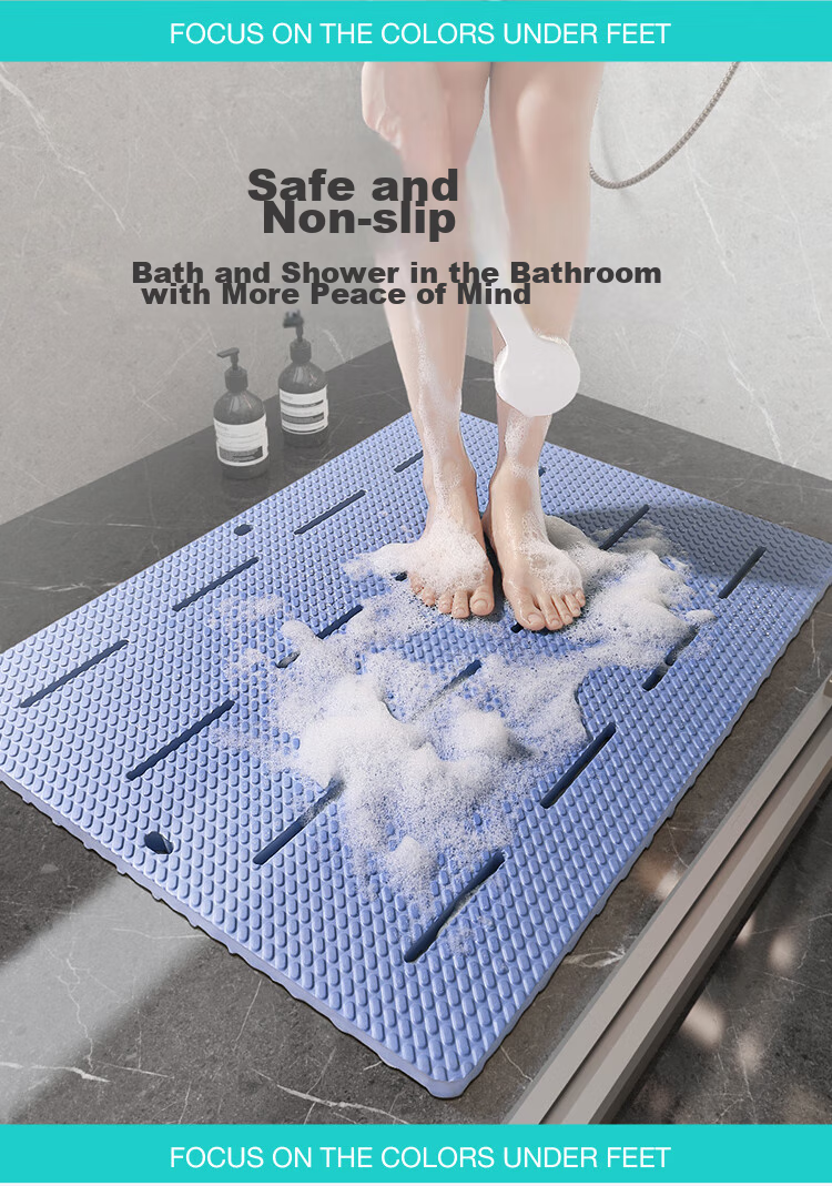 Dajiang EVA Bathroom Non-Slip Mat, Shower Room Foot Pad, Toilet Bathing Anti-Fall Floor Mat for Elderly, 85x60cm 3