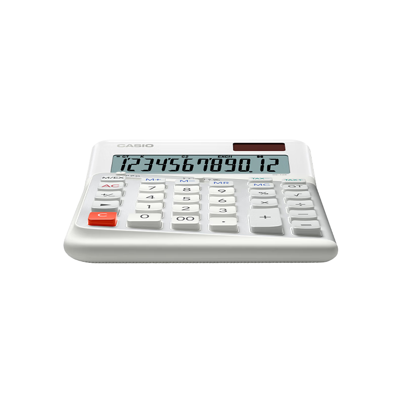 Casio 3-Degree Ergonomic Calculator DE-12E, Desktop Office Calculator with Ergonomic Step Keys