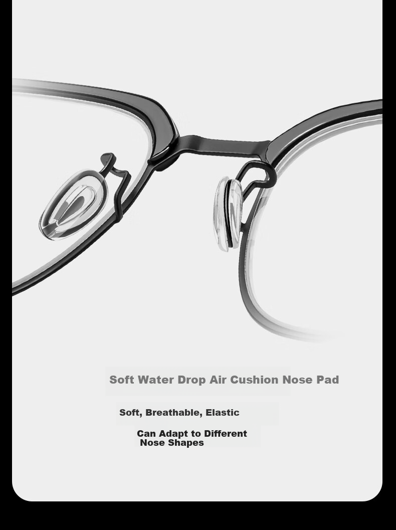LOHO Thin Steel Series | Ultra-Light Browline Glasses for Men, Business Semi-Rimless Frames with Blue Light Protection, Prescription Available, Anti-Radiatio 11