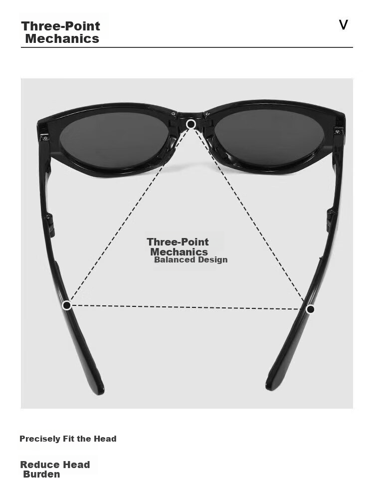 Angelamiao Foldable Sunglasses for Women, Portable UV Protection Polarized Sunglasses with High-End European And American Style Cat-Eye Design, Eye-Catching Black 2